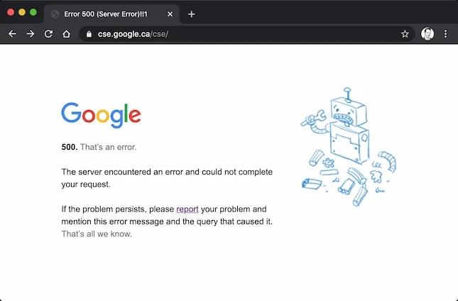 Internal Server Error