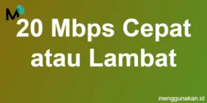 20 Mbps cepat atau lambat